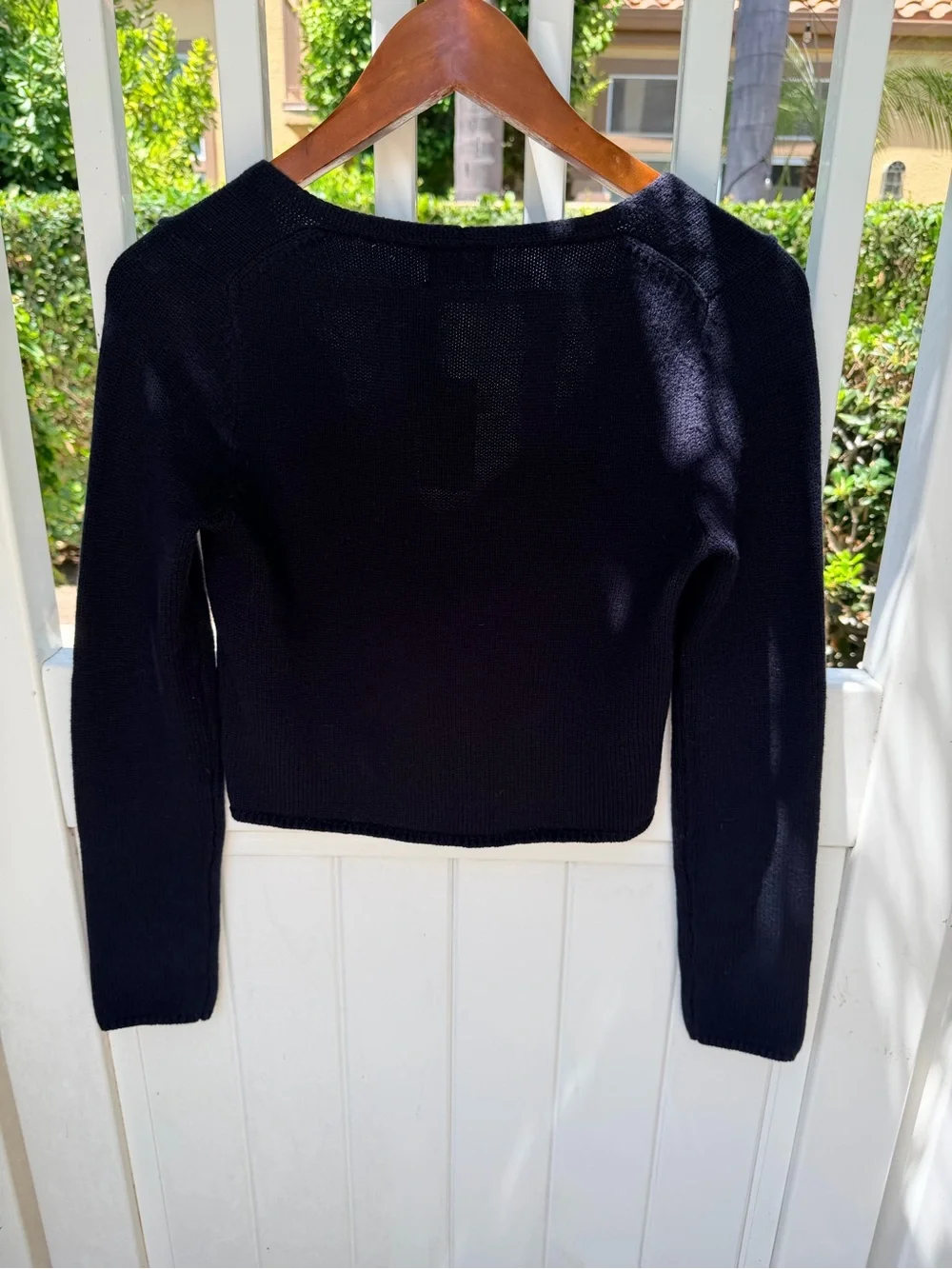 ARITZIA Wilfred Basque Cardigan XS Content: 55% wool, 45% cotton navy